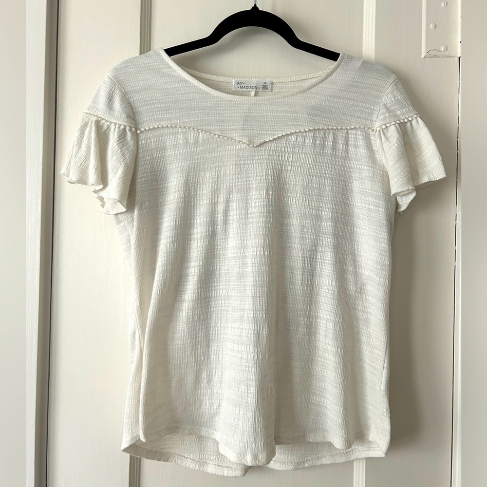 White Ruffle Sleeved Blouse